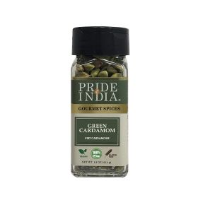 Pride of India â€“ Green Cardamom Whole â€“ Gourmet & Aromatic Spice â€“ Flavoring agent for bakes/teas/drinks & more â€“ Full Bodied Green Pods â€“ 1