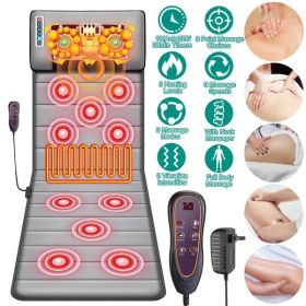 Full Body Massage Mat with Heat 10 Neck Shiatsu Kneading Massage Heads