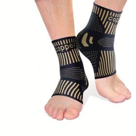 COPPER Ankle Brace Compression Support Sleeve for Injury Recovery, Joint Pain. Plantar Fasciitis Foot Socks with Arch Support, Eases Swelling