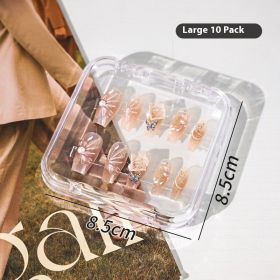 Transparent Manicure Small Wear Nail Box Handmade Nail Storage Box (Option: 8.5x8.5cm10 Pack)