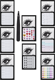 Besteel Face Gems Face jewels Stick on Eye Jewels Face Rhinestones for Makeup Eye Body Nail Face Gems Rhinestone Stickers for Women (Style: 8pcs-A)