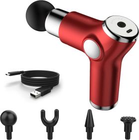 Mini Handheld Massage Gun - Small Portable Electric Percussion Muscle Massager Gun - Compact Deep Tissue Fascia Travel Massager (Color: Red)