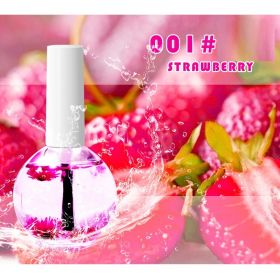 Nail Beauty Dried Flowers Nutrition Nail Treatment Oil Anti-agnail Nail Edge Moisturizing Nail Base Coat Natural Dried Flower Nutrient Solution (Option: 001 Strawberry-15ML)